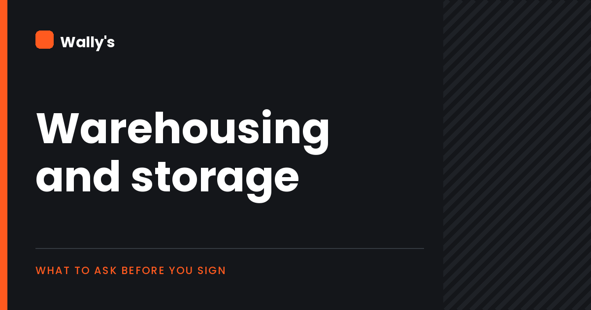 Wally's Distribution article graphic: Warehousing and storage, what to ask before you sign